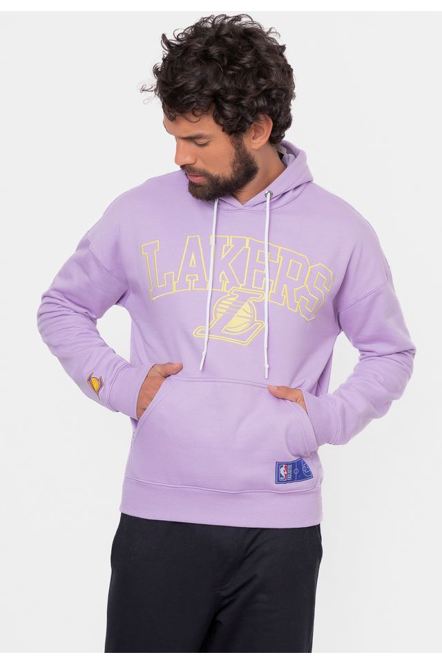 Moletom-NBA-Canguru-College-Soft-Los-Angeles-Lakers-Lilas