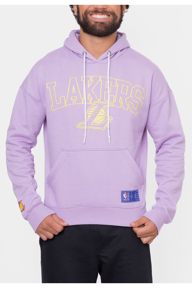 Moletom-NBA-Canguru-College-Soft-Los-Angeles-Lakers-Lilas