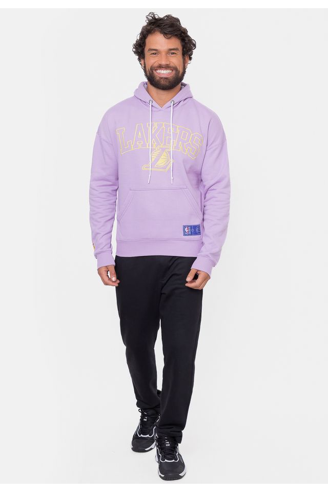Moletom-NBA-Canguru-College-Soft-Los-Angeles-Lakers-Lilas