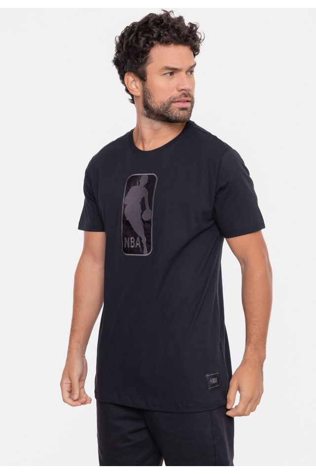 Camiseta-NBA-3D-Logo-Logoman-Preta