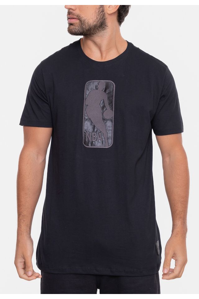 Camiseta-NBA-3D-Logo-Logoman-Preta