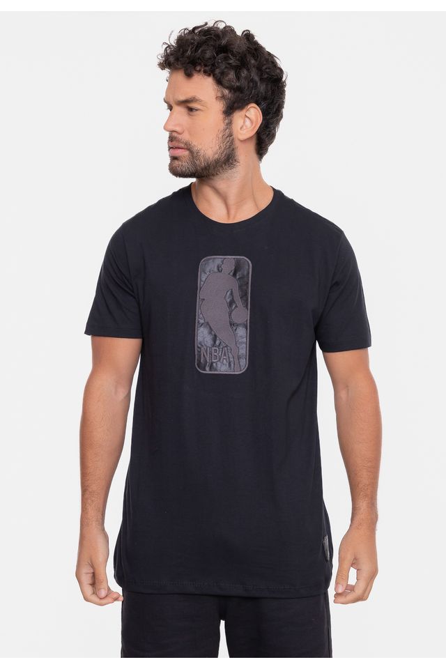 Camiseta-NBA-3D-Logo-Logoman-Preta