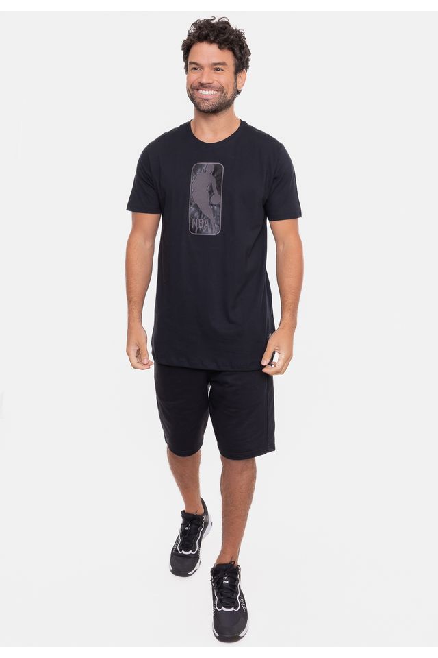 Camiseta-NBA-3D-Logo-Logoman-Preta