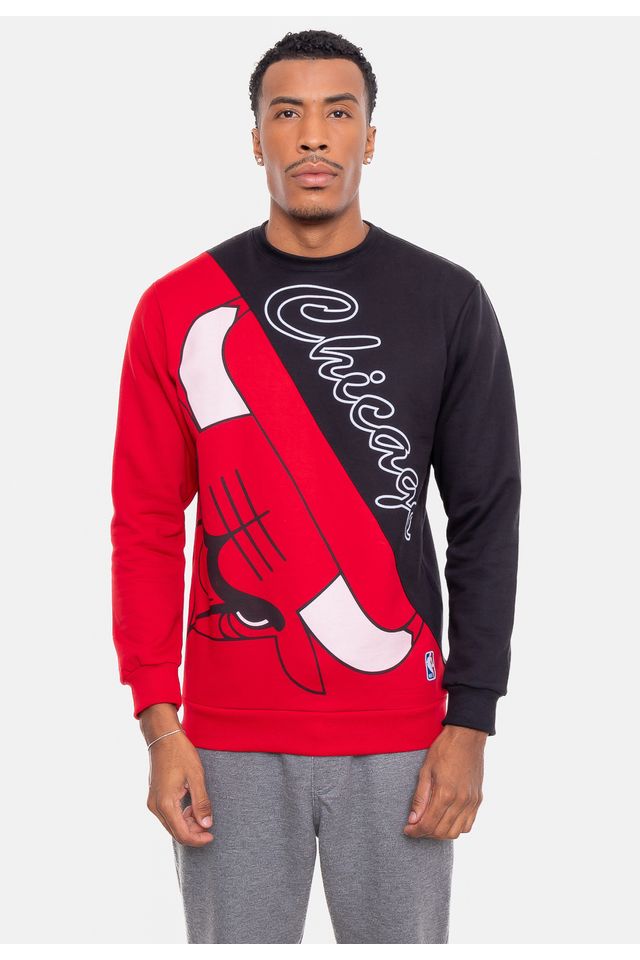 Moletom-NBA-Wordmark-Chicago-Bulls-Preto