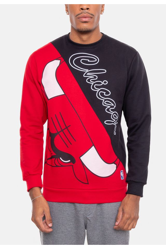 Moletom-NBA-Wordmark-Chicago-Bulls-Preto