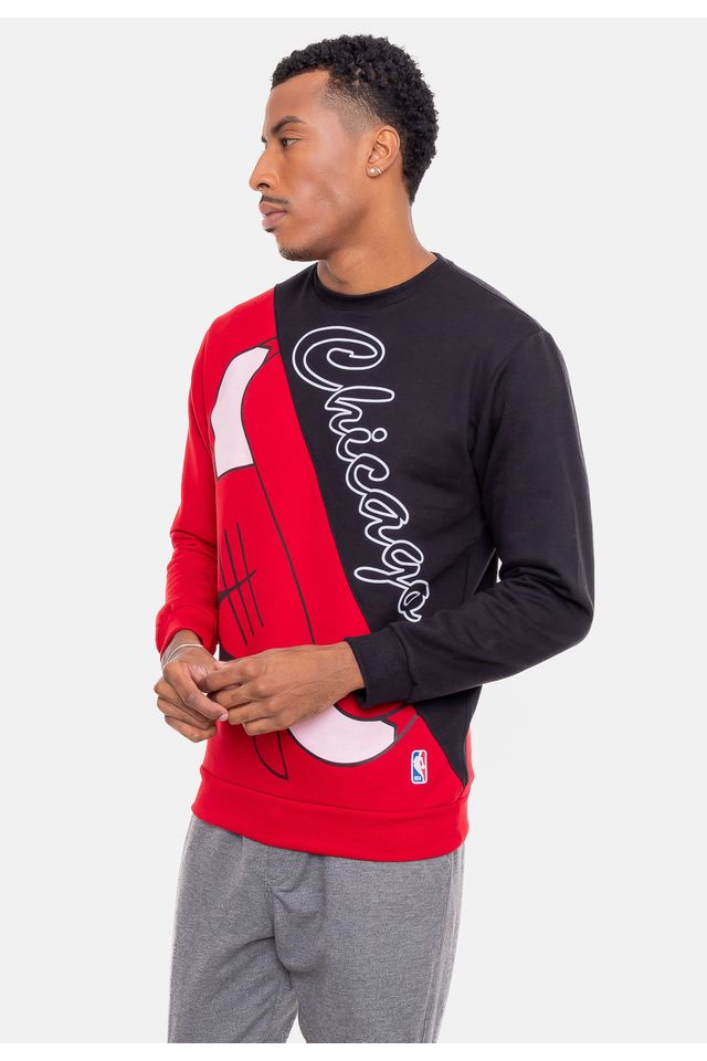 Moletom-NBA-Wordmark-Chicago-Bulls-Preto