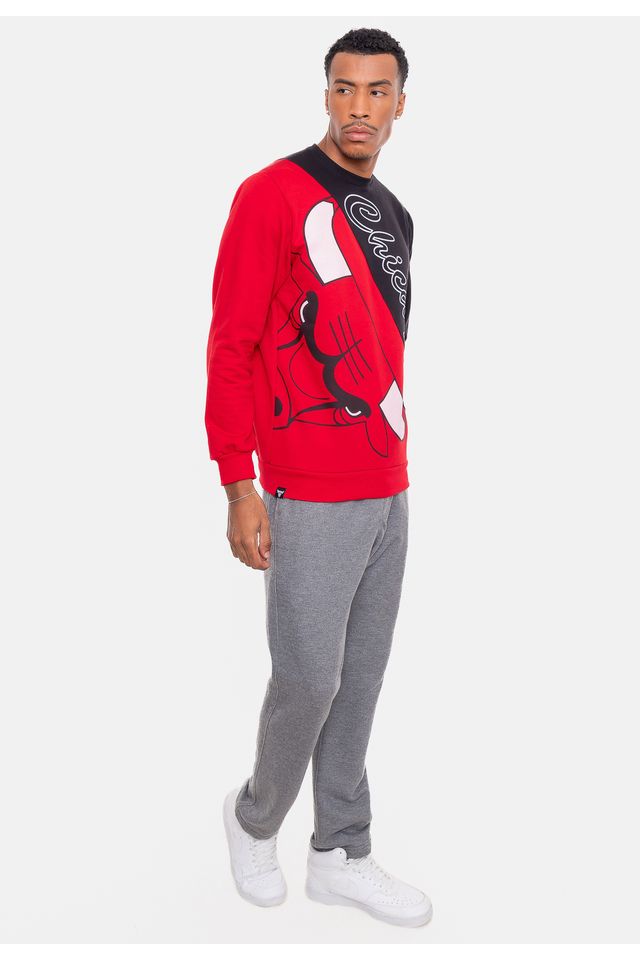Moletom-NBA-Wordmark-Chicago-Bulls-Preto