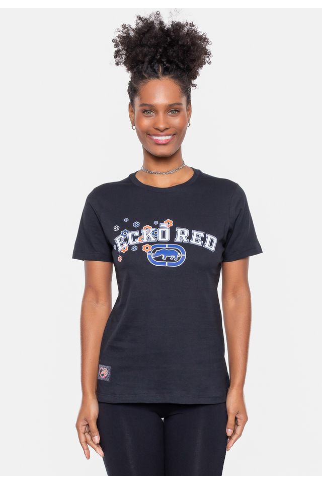Camiseta-Ecko-Feminina-Estampada-Preta