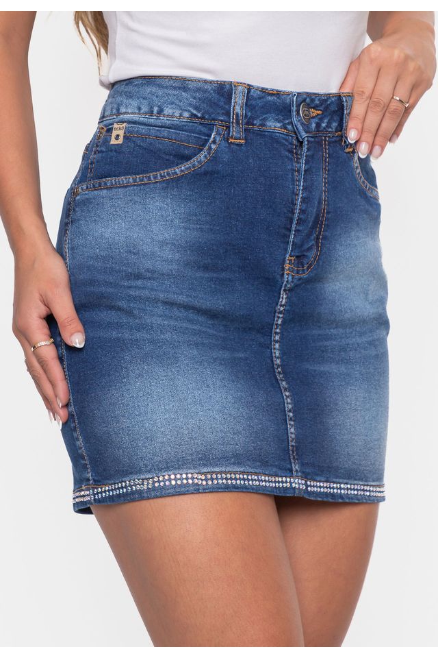 Saia-Ecko-Mini-Feminina-Jeans-Azul