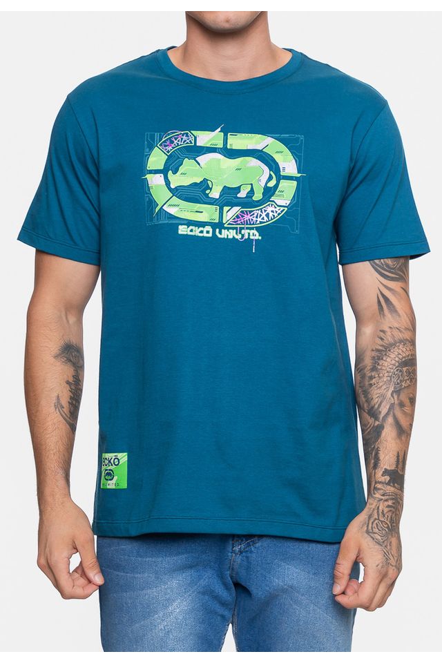 Camiseta-Ecko-Masculina-Circuit-Brand-Azul-Tempestade