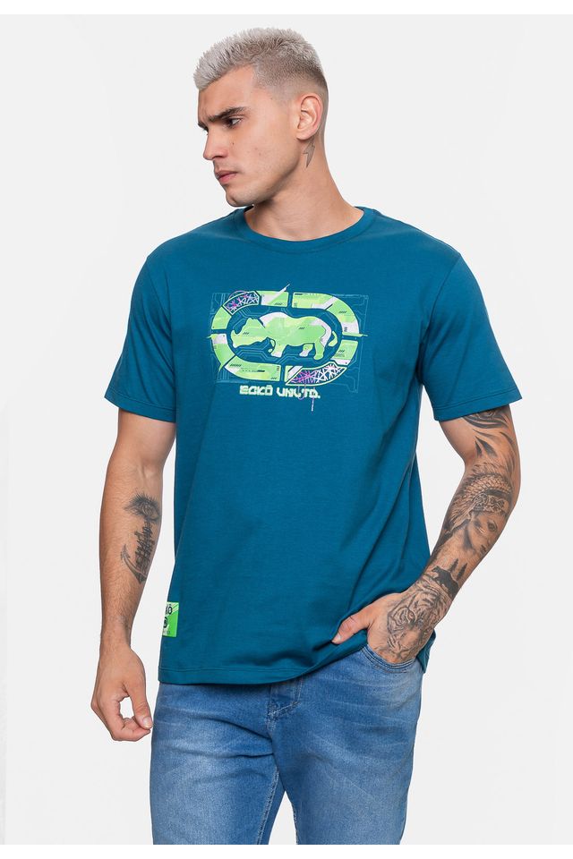 Camiseta-Ecko-Masculina-Circuit-Brand-Azul-Tempestade