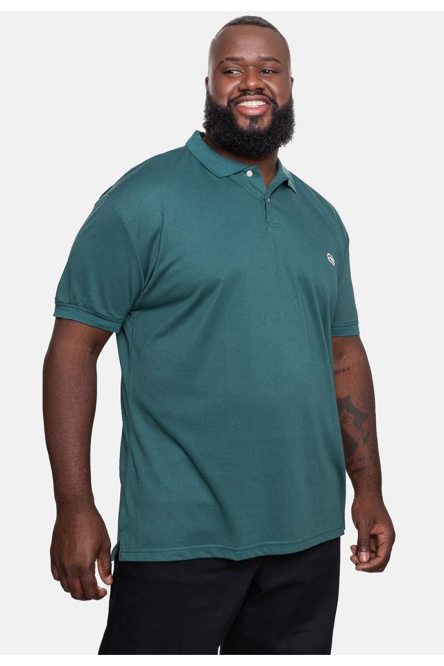 Camisa-Ecko-Polo-Piquet-Plus-Size-Masculina-Verde