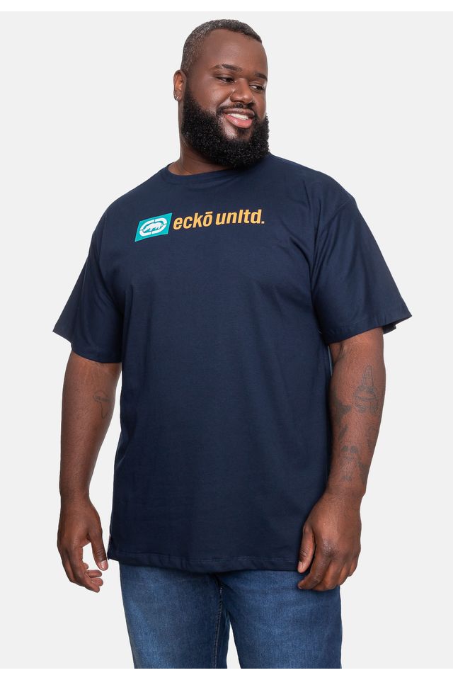 Camiseta-Ecko-Estampada-Azul-Marinho
