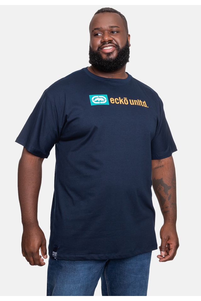 Camiseta-Ecko-Estampada-Azul-Marinho