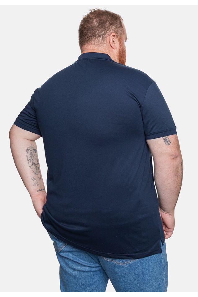 Camisa-Ecko-Polo-Piquet-Plus-Size-Masculina-Azul-Marinho
