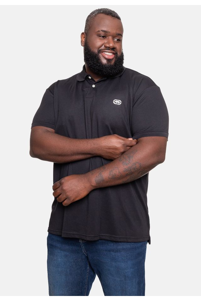 Camisa-Ecko-Polo-Piquet-Plus-Size-Masculina-Preta