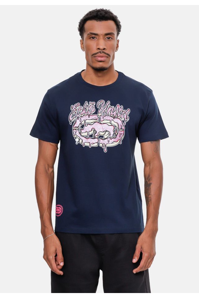 Camiseta-Ecko-Estampada-Azul