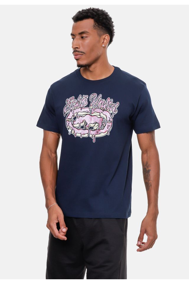 Camiseta-Ecko-Estampada-Azul