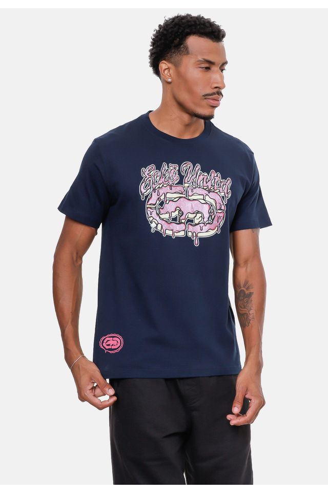 Camiseta-Ecko-Estampada-Azul