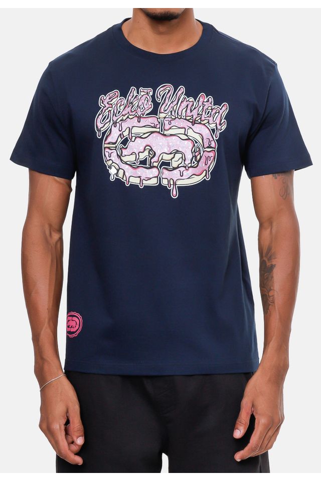 Camiseta-Ecko-Estampada-Azul