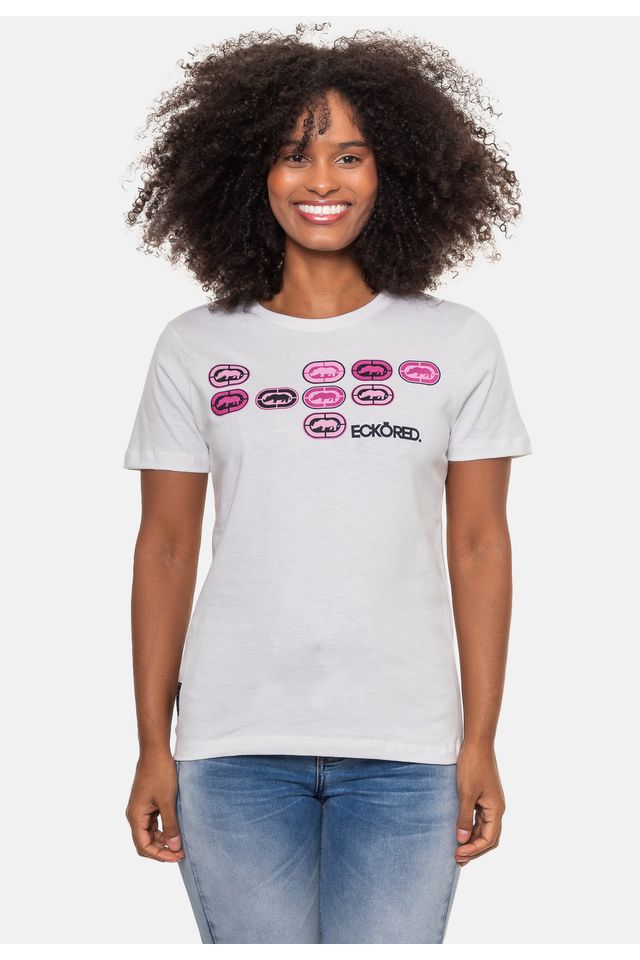 Camiseta-Ecko-Estampada-Branca