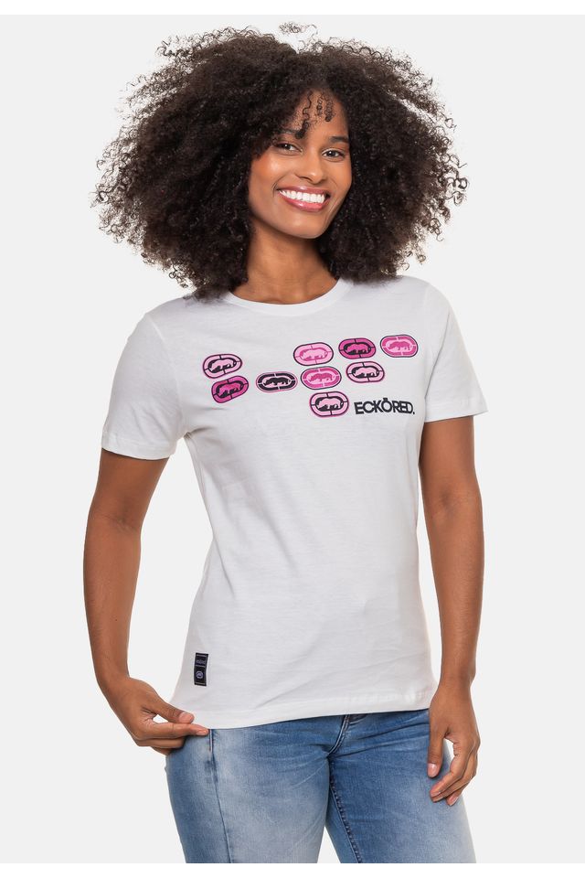 Camiseta-Ecko-Estampada-Branca