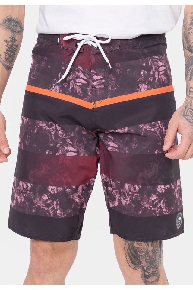 Boardshort-HD-Skull-Mania-Laranja Boardshort-HD-Skull-Mania-Laranja