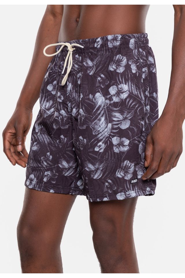Shorts-HD-Floral-Preto
