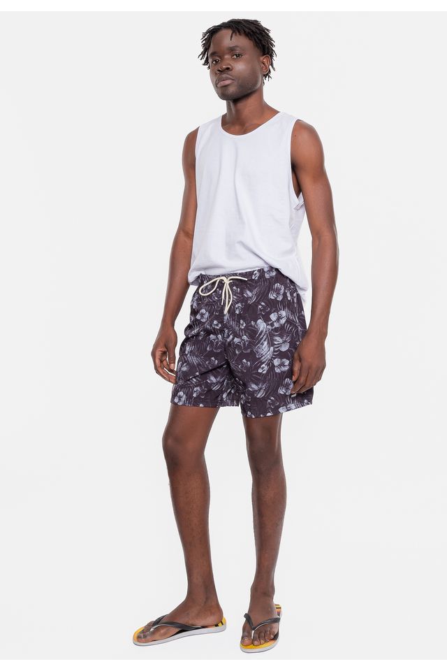 Shorts-HD-Floral-Preto