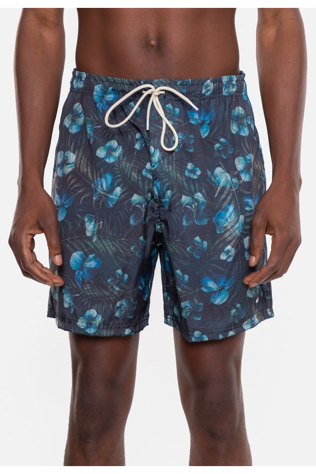 Shorts-HD-Floral-Azul-Marinho