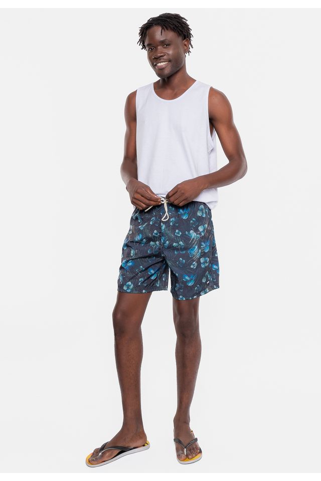 Shorts-HD-Floral-Azul-Marinho