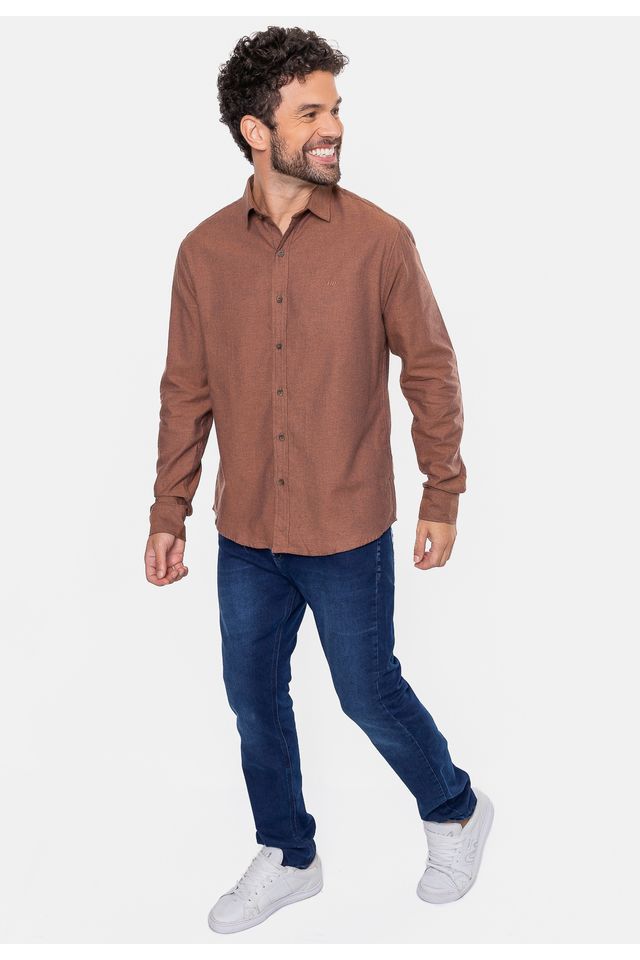 Camisa-HD-Manga-Longa-Flanelada-Lisa-Marrom-Terra