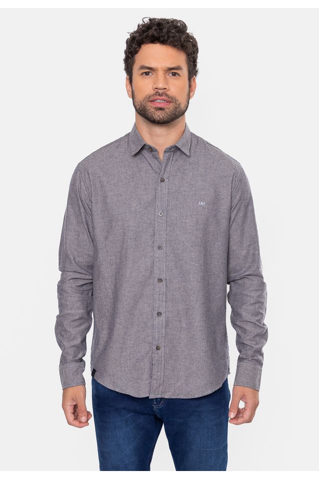 Camisa-HD-Manga-Longa-Flanelada-Lisa-Cinza Camisa-HD-Manga-Longa-Flanelada-Lisa-Cinza