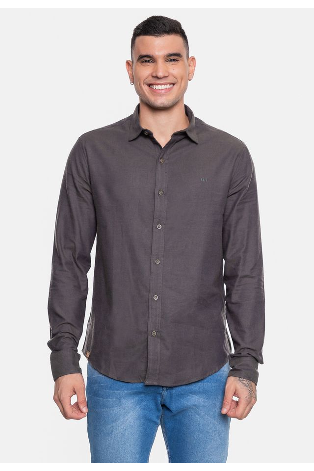 Camisa-HD-Manga-Longa-Flanelada-Lisa-Chumbo
