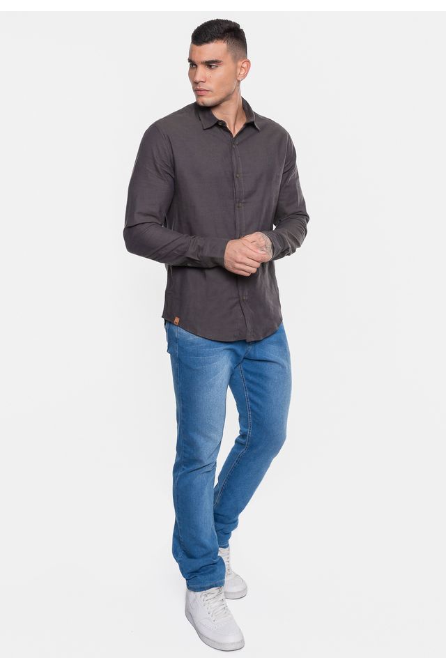 Camisa-HD-Manga-Longa-Flanelada-Lisa-Chumbo