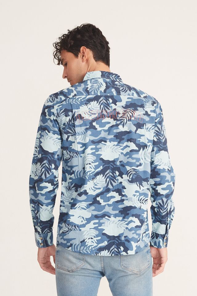 Camisa-Onbongo-Manga-Longa-Camuflada-Azul Camisa-Onbongo-Manga-Longa-Camuflada-Azul