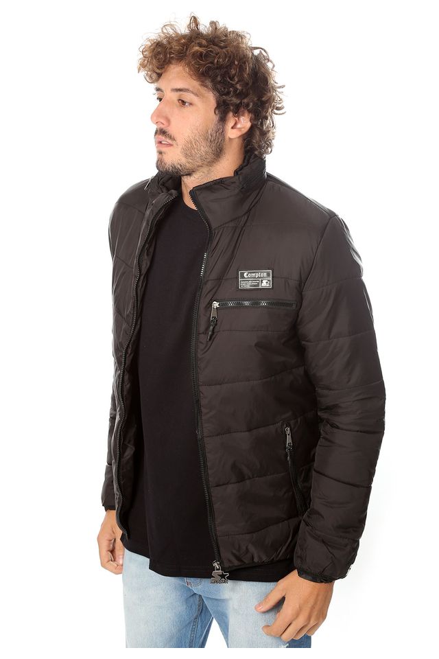 Jaqueta-Starter-Bomber-Aberta-Compton-Preta