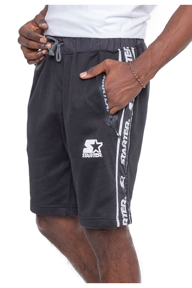 Bermuda-Starter-Moletom-Preta Bermuda-Starter-Moletom-Preta