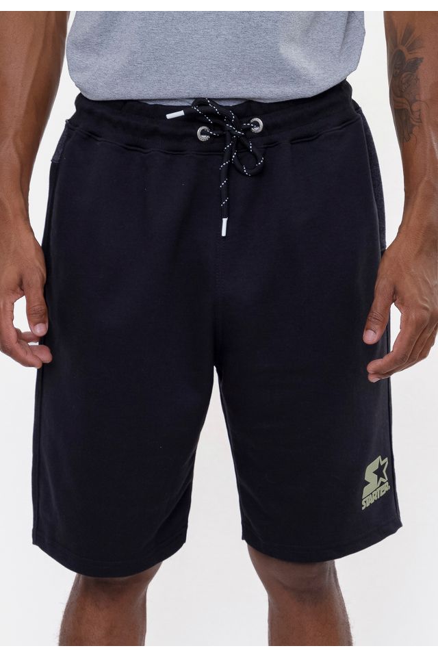 Bermuda-Starter-Moletom-Preta Bermuda-Starter-Moletom-Preta