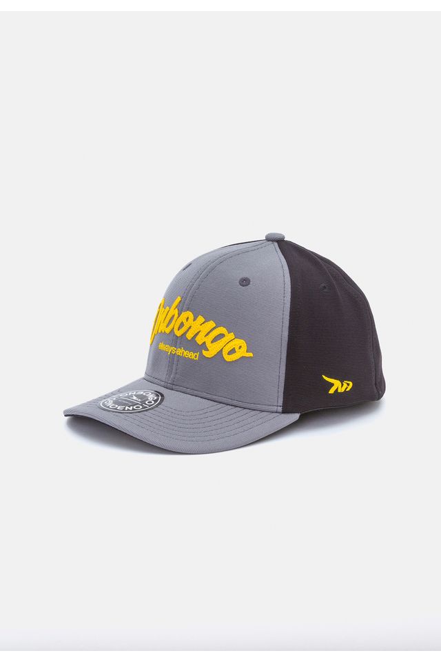 Bone-Onbongo-Aba-Curva-Flex-Fit-Cinza-com-Preto
