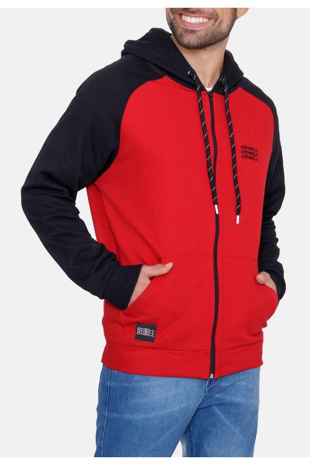 Moletom-Oneill-Aberto-Raglan-Com-Capuz-Vermelho