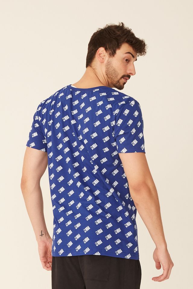 Camiseta-NBA-Estampada-Mini-Logo-Casual-Azul