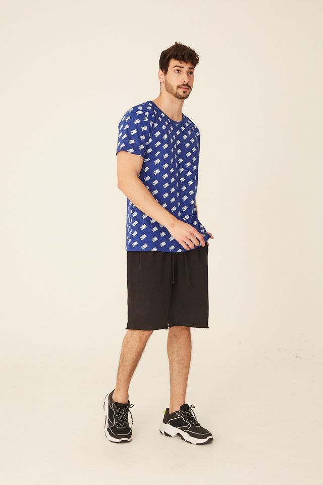 Camiseta-NBA-Estampada-Mini-Logo-Casual-Azul