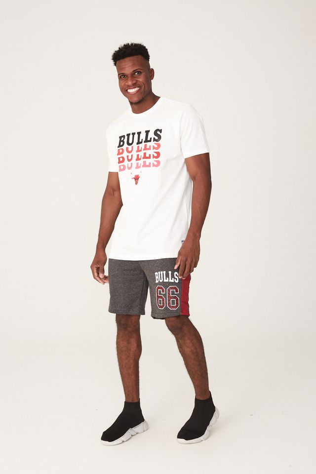 Bermuda-NBA-Moletom-Chicago-Bulls-Preta-Mescla