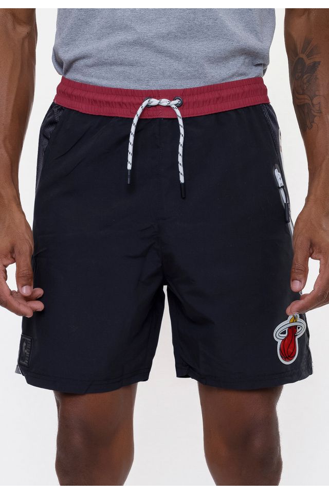 Shorts-NBA-Volley-Miami-Heat-Preto