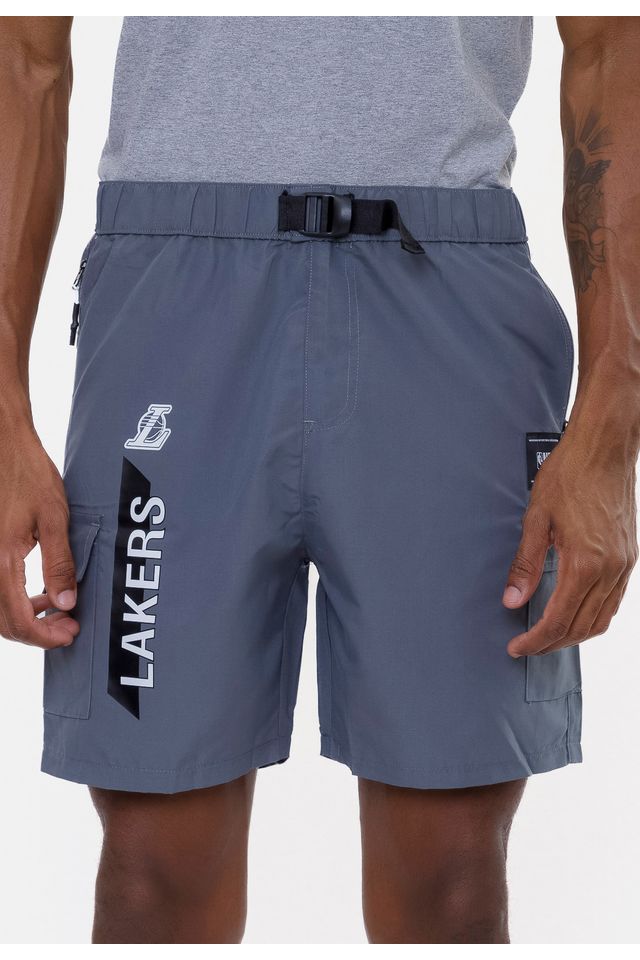 Shorts-NBA-Volley-Los-Angeles-Lakers-Cinza-Escuro