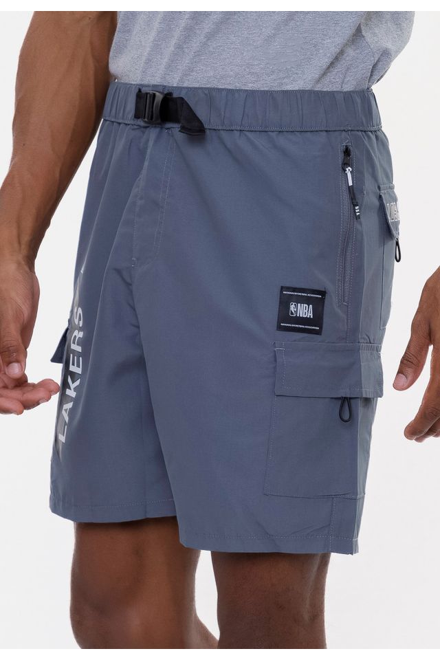 Shorts-NBA-Volley-Los-Angeles-Lakers-Cinza-Escuro