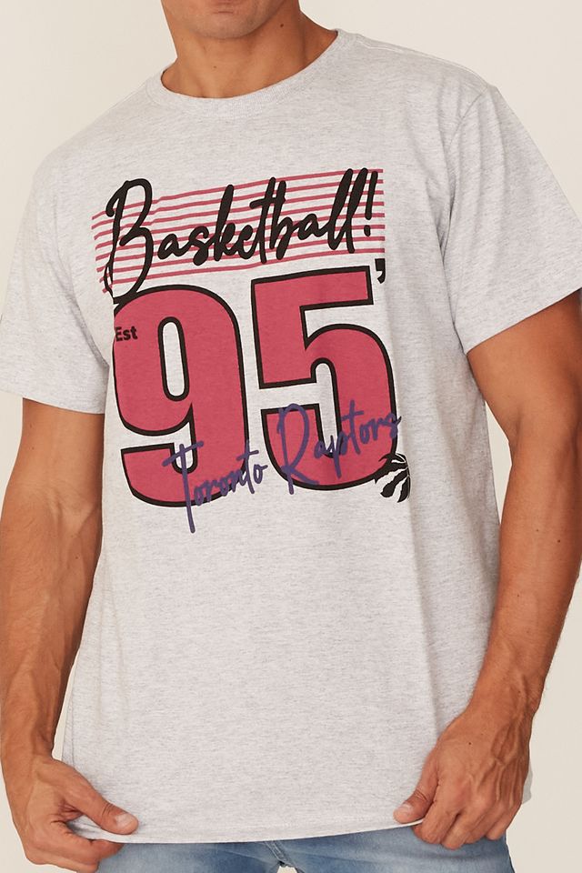 Camiseta-NBA-Estampada-Toronto-Raptors-Casual-Cinza-Mescla