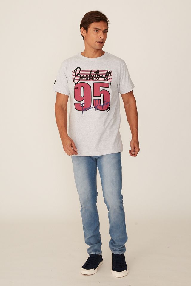 Camiseta-NBA-Estampada-Toronto-Raptors-Casual-Cinza-Mescla