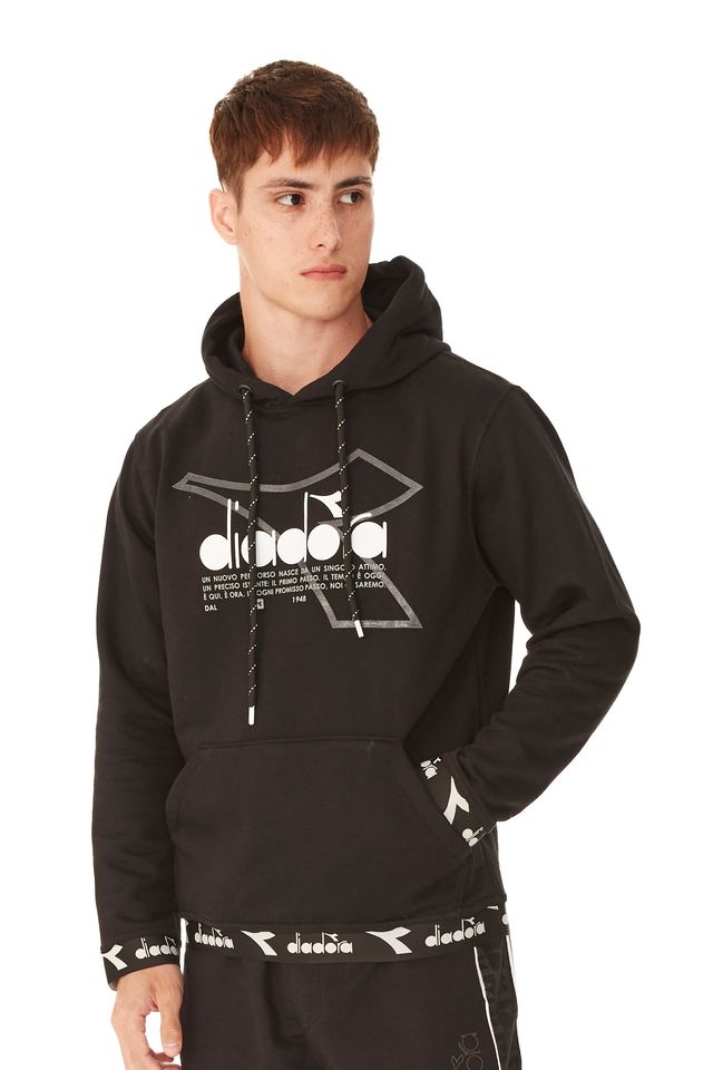Moletom-Diadora-Fechado-Com-Capuz-Relief-Frieze-Preto